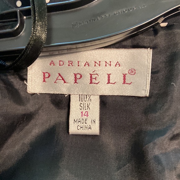Adrianna Papell 100% Silk PolkaDot Dress size 14 length 39” bust 38” brand new - Picture 14 of 16
